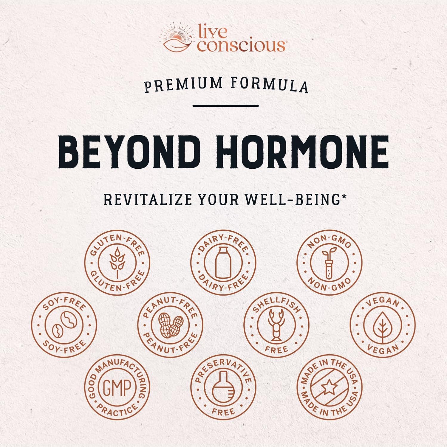 Live Conscious Beyond Hormone - Inositol, Berberina y Extractos Botánicos para el Bienestar Femenino (90 Cápsulas)