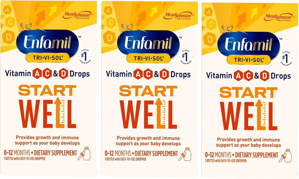 Tri-Vi-Sol Gotas Multivitamínicas para Bebés con Vitaminas A, C y D - 50 ml (Pack de 2)