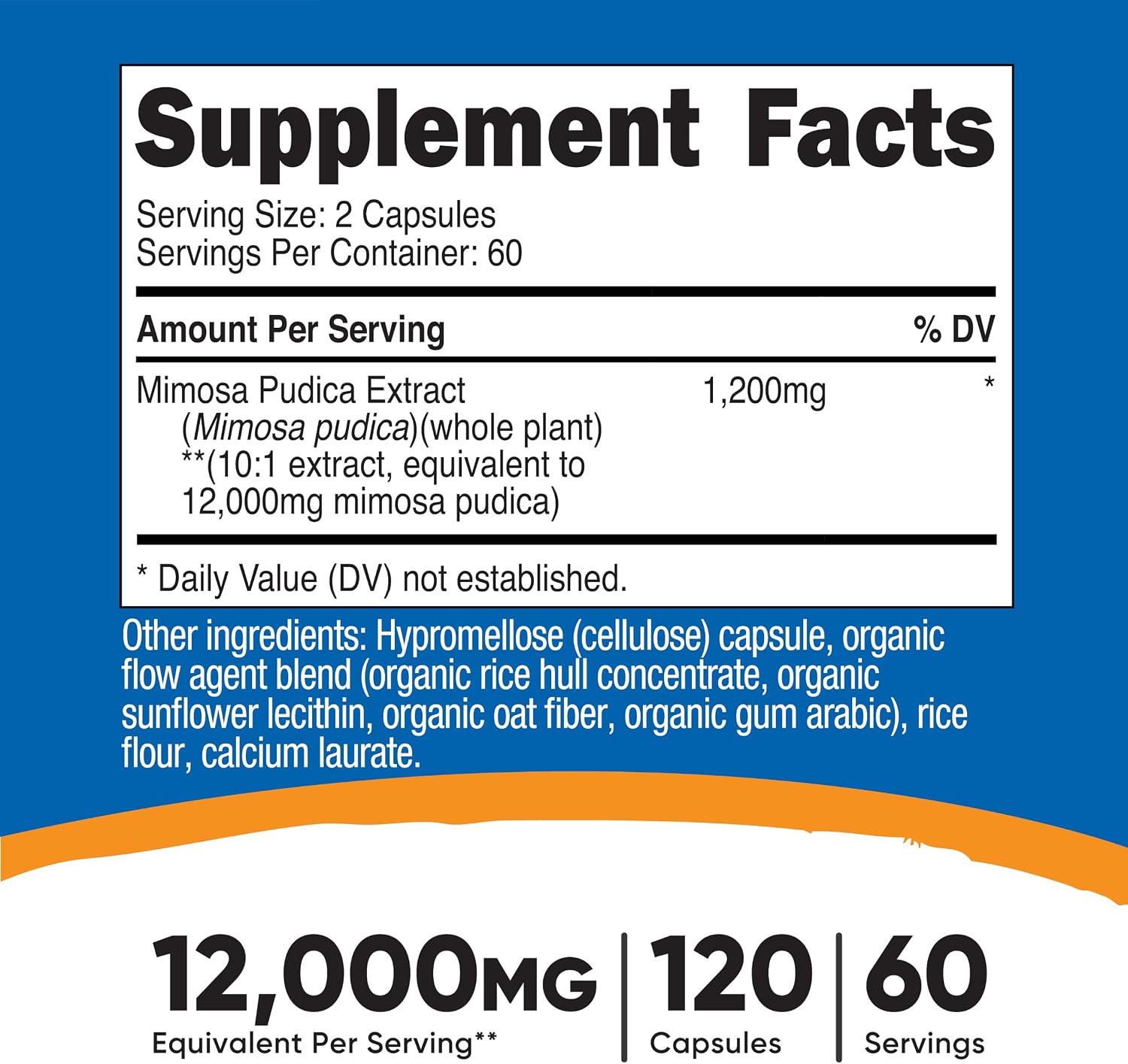 Nutricost Extracto de Semilla de Mimosa Pudica - 120 Cápsulas (60 Dosis)