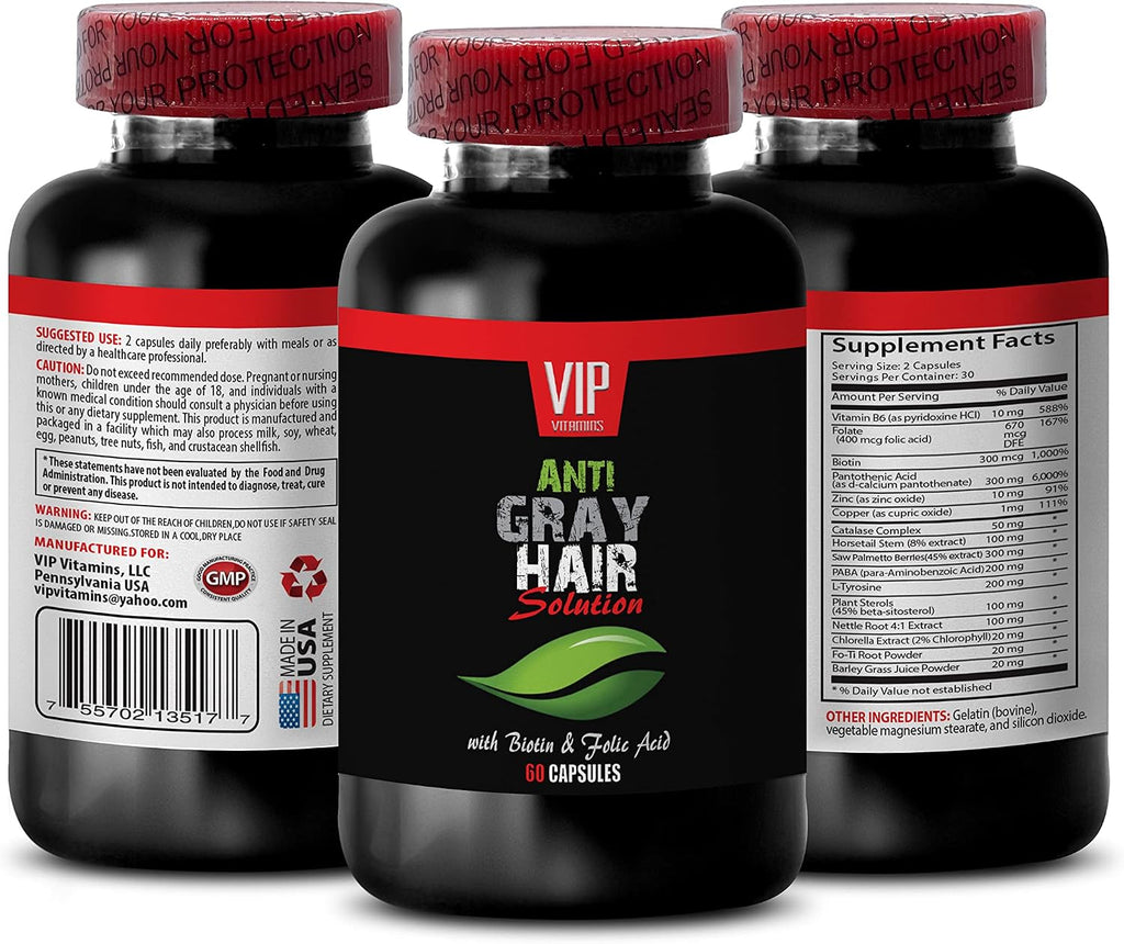 Rejuvenation Beauty Solución para Cabello Gris con Biotina y Ácido Fólico - 60 Cápsulas