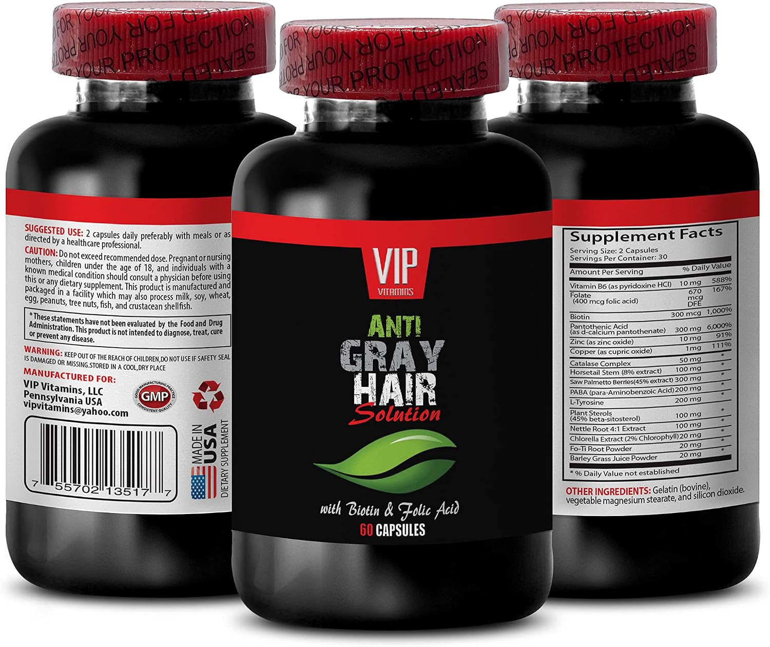 Rejuvenation Beauty Solución para Cabello Gris con Biotina y Ácido Fólico - 60 Cápsulas