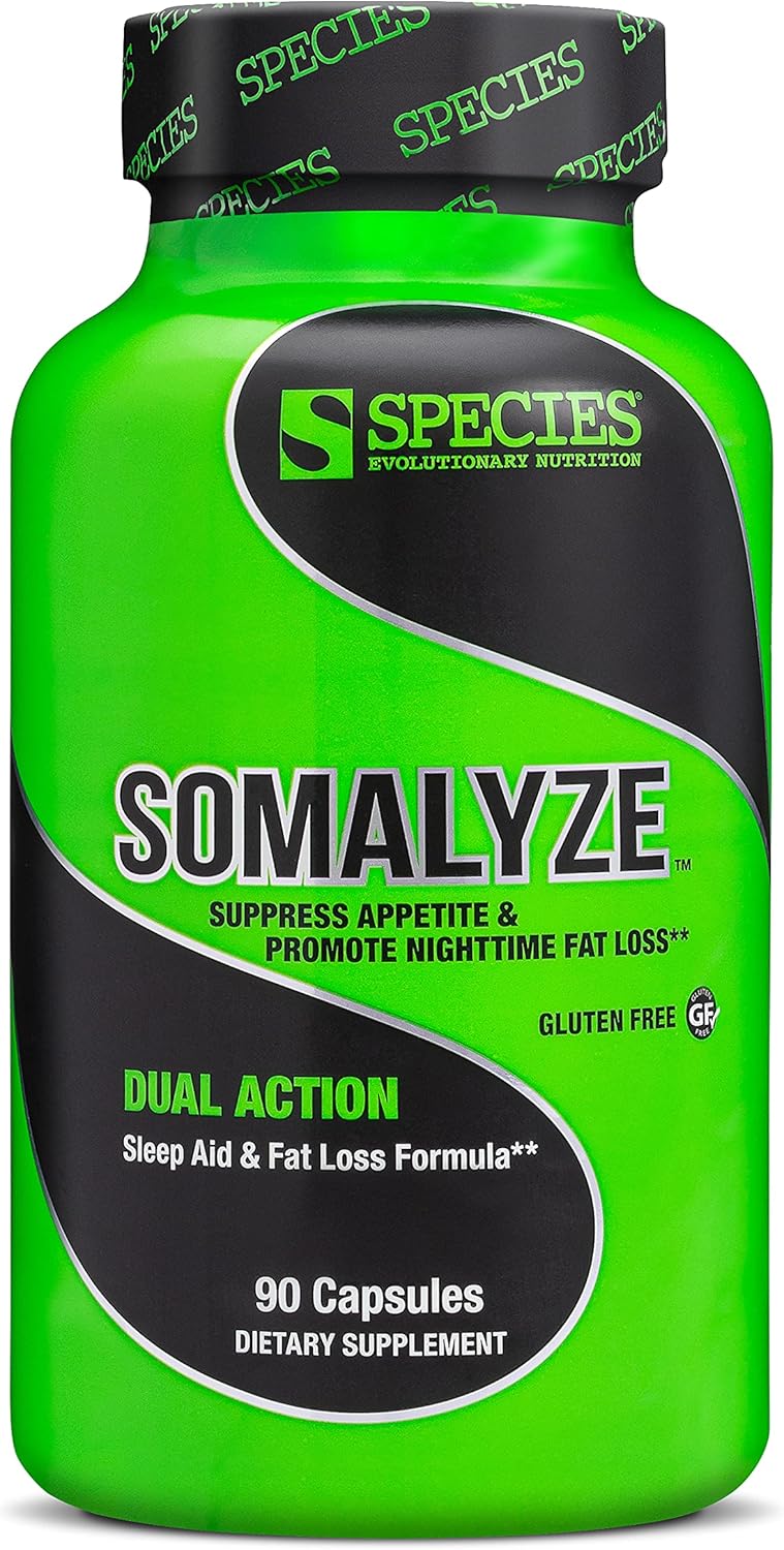 Species Nutrition Somalyze sin Estimulantes, Supresor del Apetito con GABA y Melatonina, 90 Cápsulas