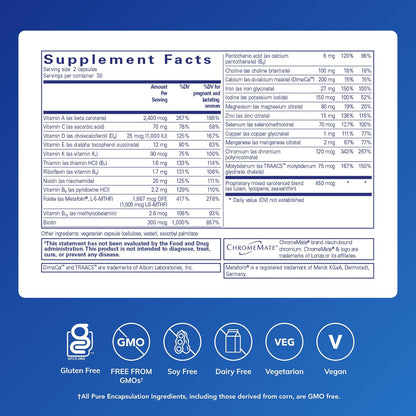 Pure Encapsulations PreNatal Nutrients - – Colina (100 mg): Contribuye al metabolismo de los lípidos y al – Image 2