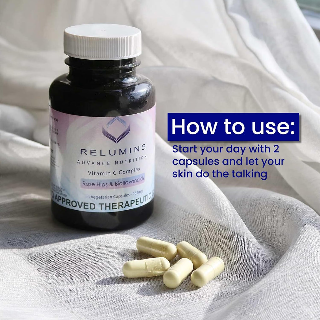 Relumins Advanced Vitamin C con Escaramujo – 1000 mg, 180 Cápsulas x 3 (9 Meses de Suministro)