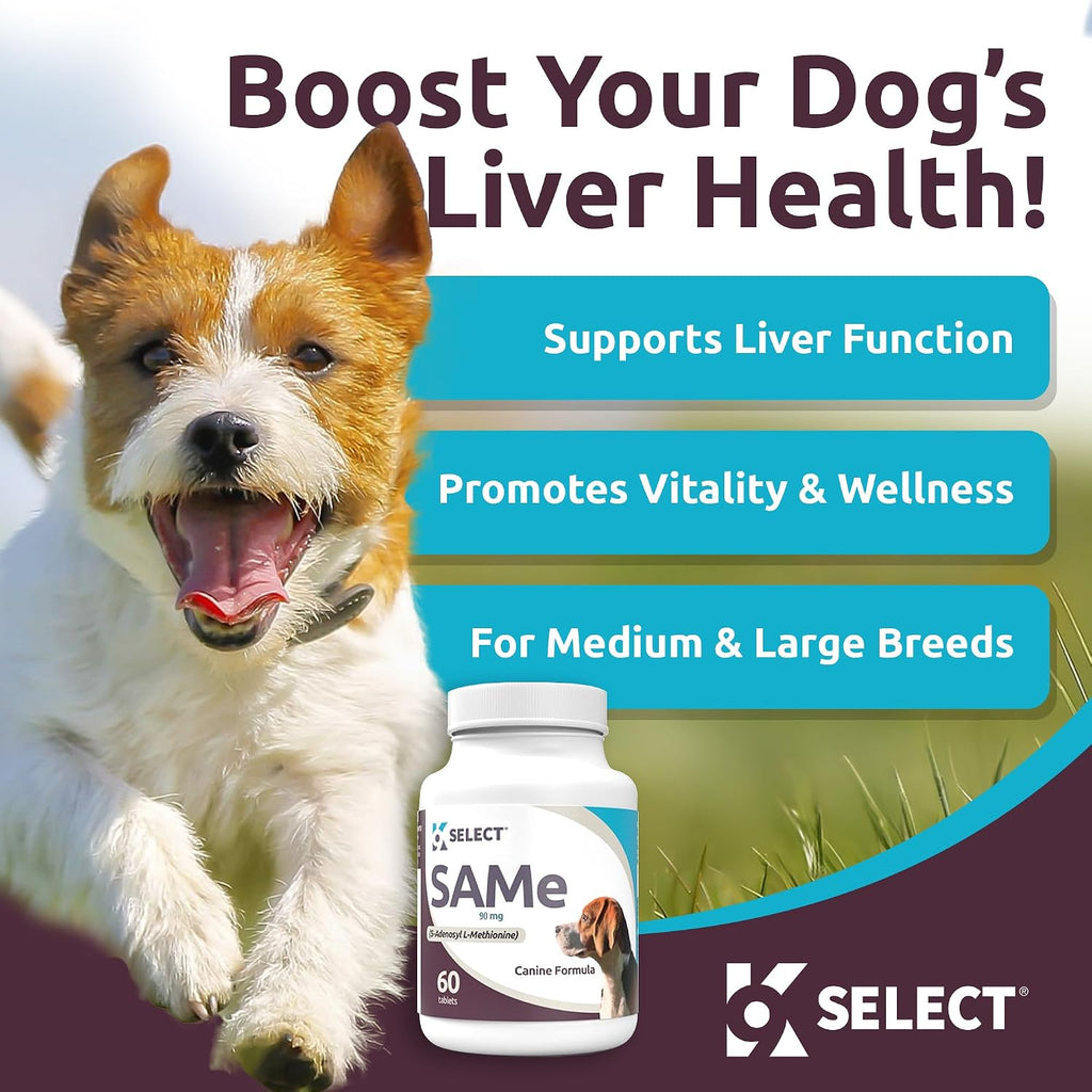 K9 Select SAM-e para Perros – Suplemento Hepático y Articular – 60 Comprimidos