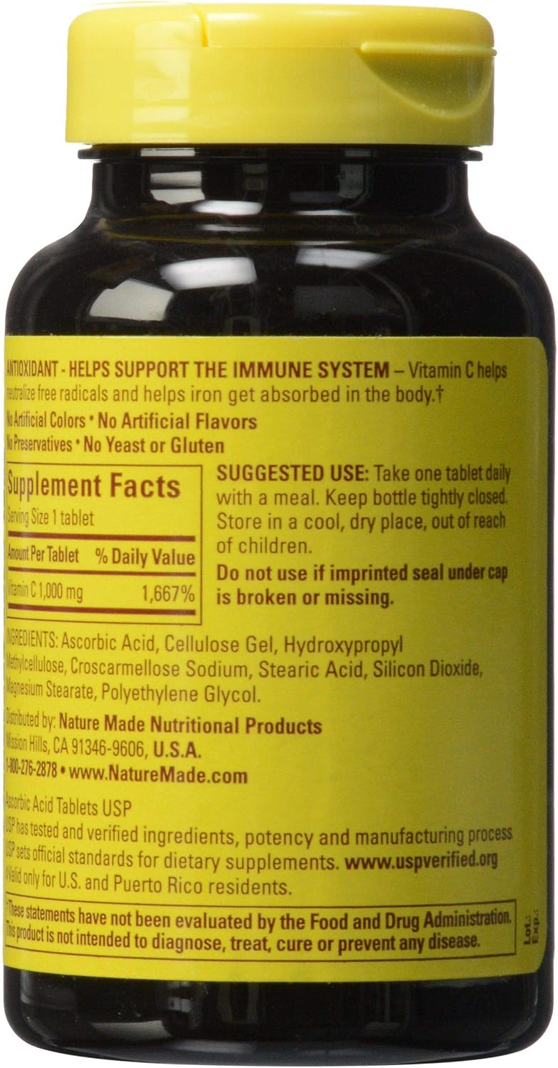 Nature Made Vitamina C 1000 mg, 100 Cápsulas