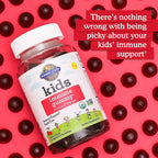 Garden of Life Kids Immune Support Gummies - Apoyo Inmunitario Infantil con Vitamina C, D3 y Zinc, Orgánico, Sin Gluten, Sin Azúcar, Sabor Cereza, 30 Días