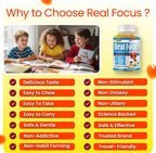 Real Focus Omega 3 for Kids - Gominolas de DHA con sabor a naranja - 60 unidades