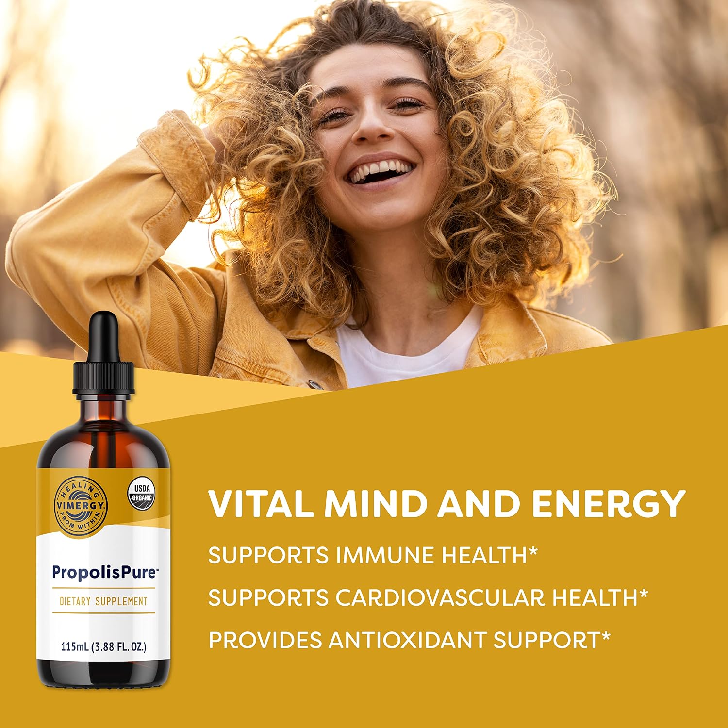 Vimergy PropolisPure – Propóleo Líquido Orgánico – 115 ml (57 dosis)