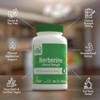 Health Thru Nutrition Berberine HCl 500mg 60 Cápsulas | Suplemento de Alta Potencia | Vegano | Sin OGM | Sin Soja | Probado por Terceros