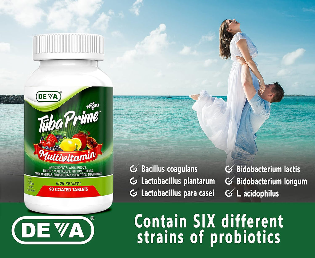 DEVA Tuba Prime Multivitamínico Vegano de Alta Potencia - 90 Comprimidos