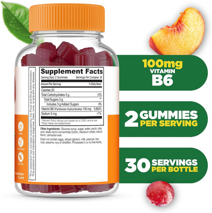 Lifeable Vitamina B6 Gominolas | 100mg | Suplemento Vegano de Vitamina B6 para el Apoyo Nervioso | 60 Gominolas – Image 2