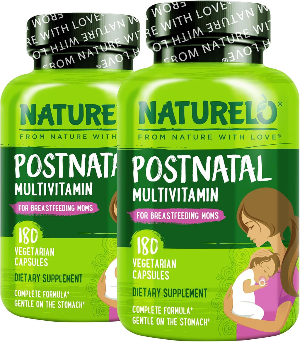 NATURELO Multivitamínico Postnatal - Complemento para Madres Lactantes - 180 Cápsulas (Pack de 2)