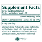 Genestra Brands D-Mulsion 400 - Suplemento Líquido de Vitamina D - Sabor Natural a Limón - 1.110 Dosis