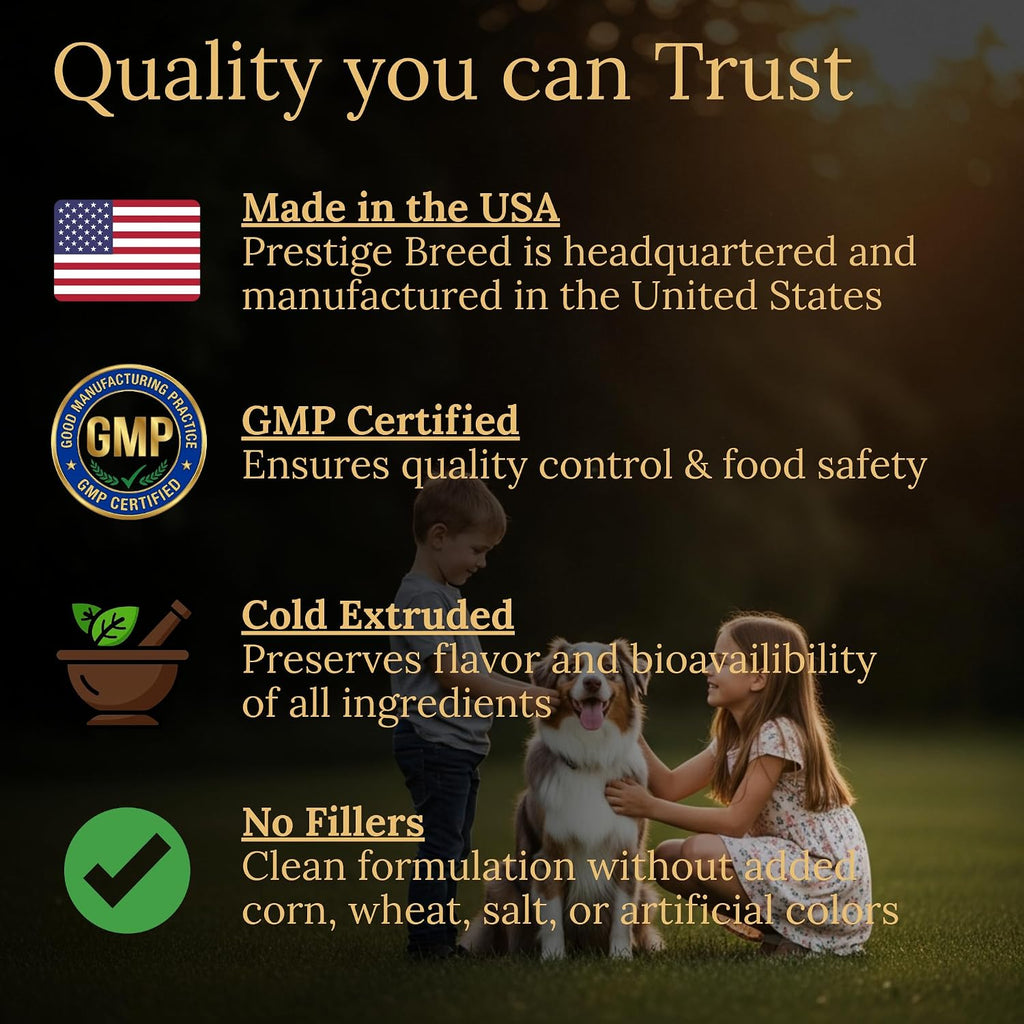 Prestige Breed Multivitamínicos para Pastor Australiano, 90 comprimidos, con Bacon Real