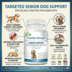 Nutrition Strength Cardio Support for Dogs with Antioxidants, L-Carnitine, L-Taurine, Coenzyme Q10 and Vitamin E, 120 Chewable Tablets