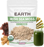 Organic Earth Irish Sea Moss en Polvo Orgánico con Bladderwrack y Bardana - 227g