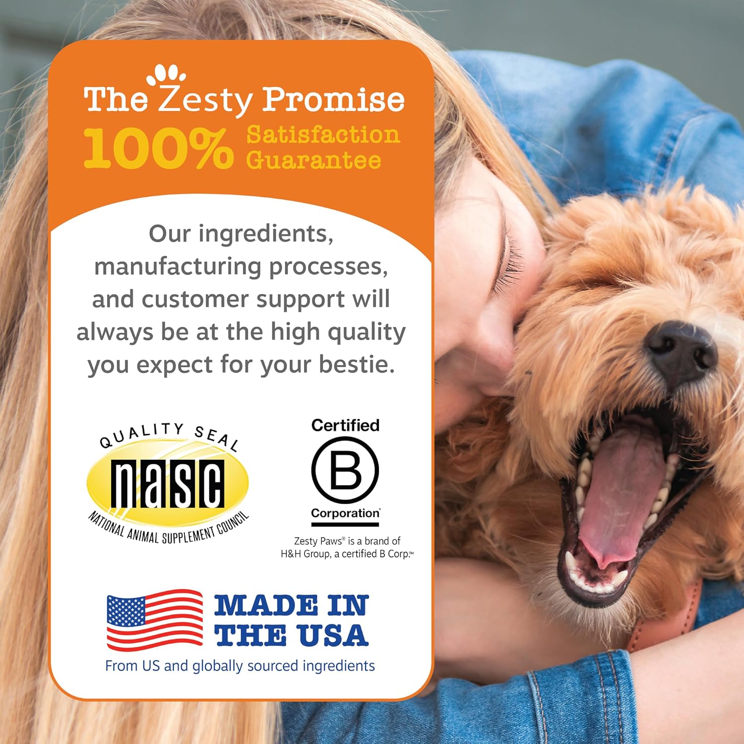 Zesty Paws Senior Dog Multivitamin Treats - Glucosamina + Probióticos - Sin Cereales - Sabor Pollo - Advanced - 60 uds