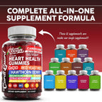 Clean Nutraceuticals CoQ10 Gummies - CardiGuard - Gominolas de Coenzima Q10 con Arroz de Levadura Roja, Espino Blanco, Jengibre, Cúrcuma, Bergamota, Hibisco, Vitamina K2+D3, Magnesio Glicinato, Pimienta de Cayena y Fenogreco - Sabor Naranja