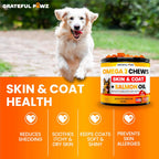 Grateful Pawz Omega 3 para Perros - Mordeduras de Aceite de Pescado con EPA y DHA
