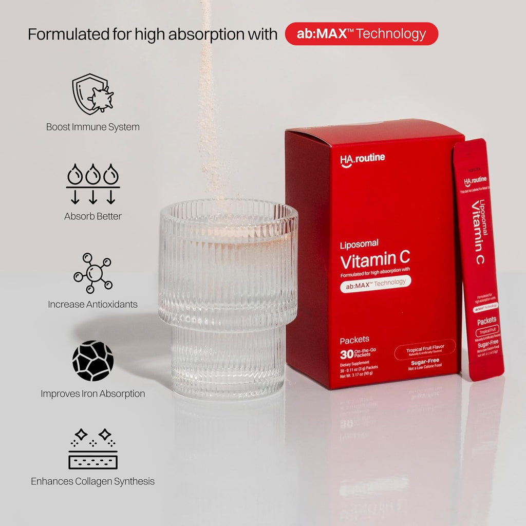 Haroutine Vitamina C Liposomal en Sobres, 500 mg por Stick, Sabor Tropical Sin Azúcar, 30 Unidades