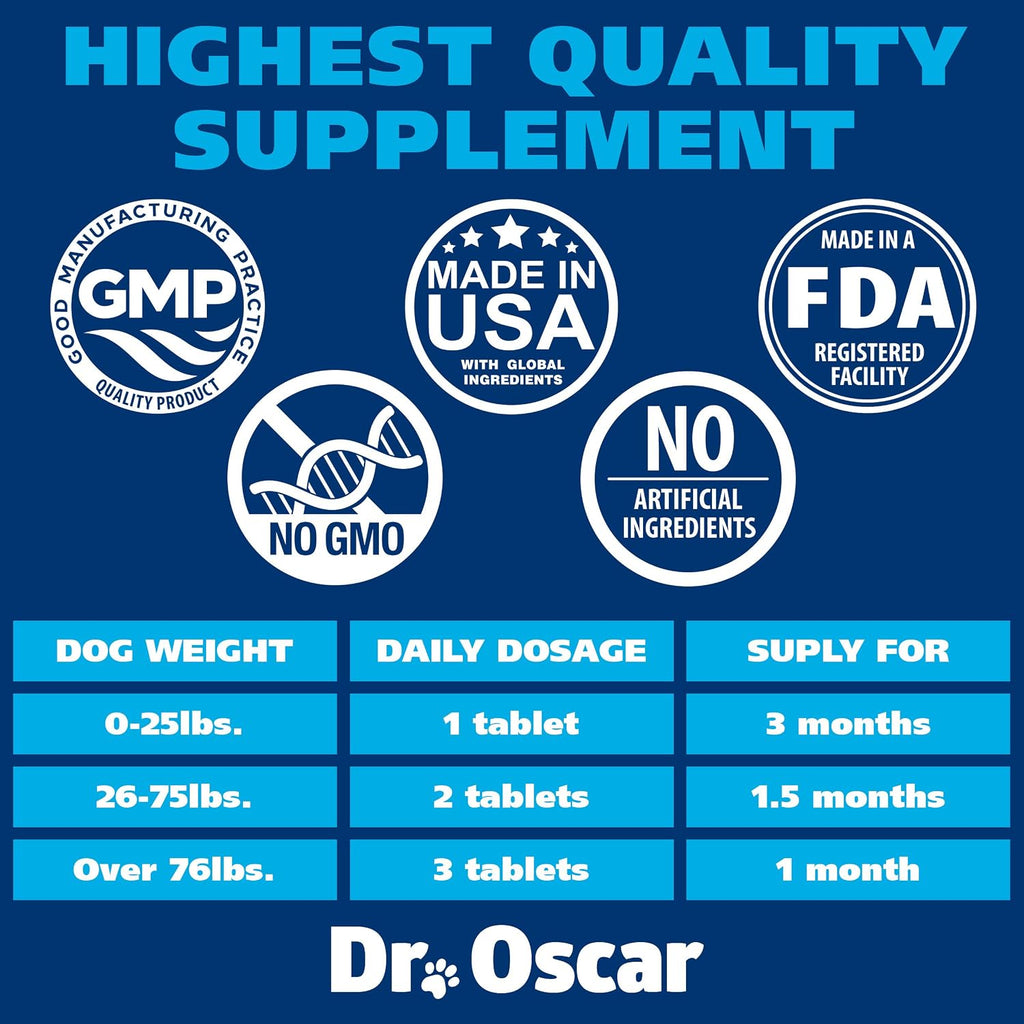 Dr. Oscar Suplemento Urinario para Perros con Arándano, D-Manosa e Hibisco - 90 Comprimidos Masticables