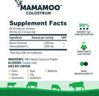 MamaMoo™ Colostro Bovino en Polvo >50% IgG, de Pasto, Verificado Non-GMO, 400+ Nutrientes, 60 Dosis (Sin Sabor)