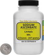 Ascorbato de Sodio [C6H7NaO6] 99% USP Grado Alimentario en Polvo 8 Oz (227 g) en Frasco