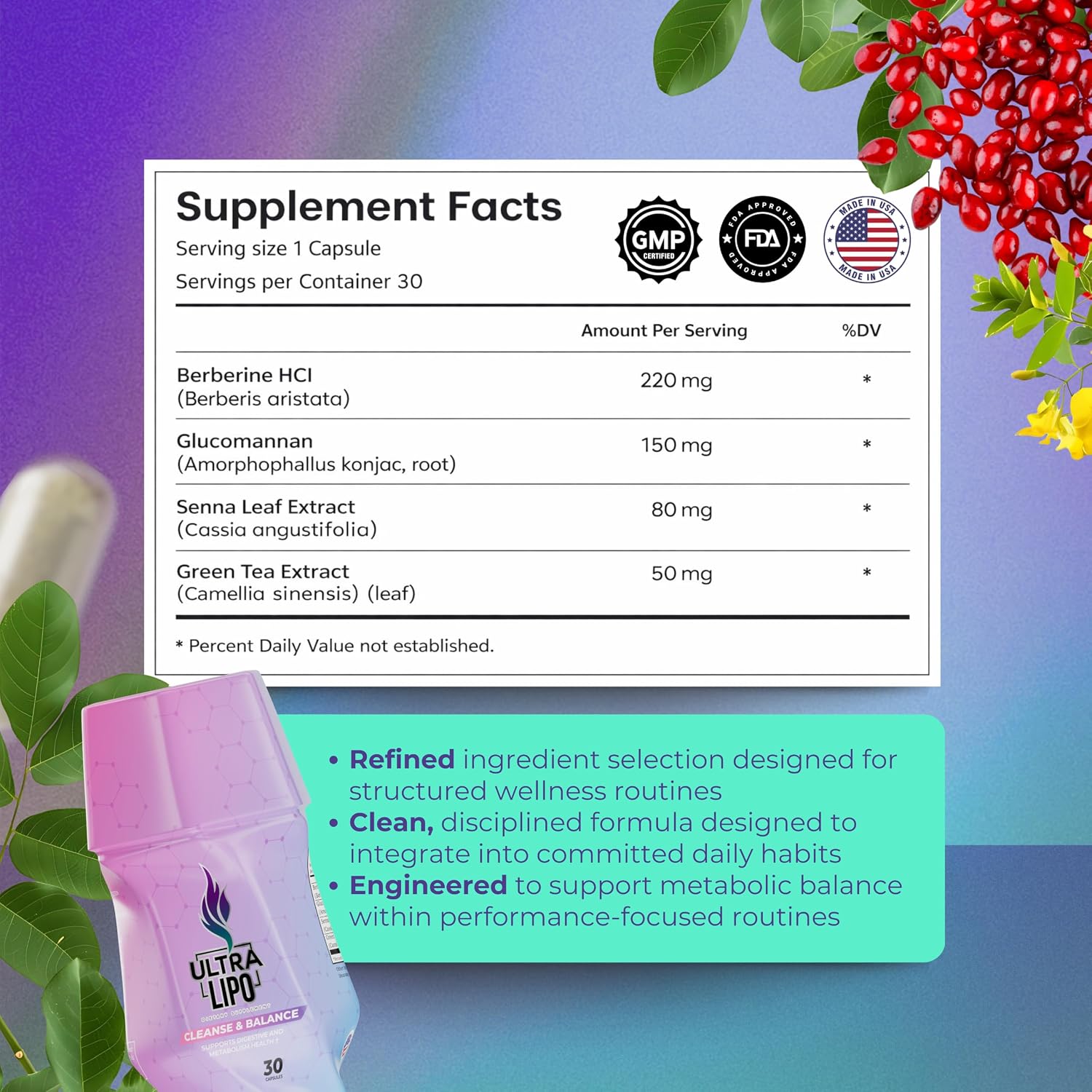 Ultralipo Natural Fat Burner & Appetite Suppressant - 30 Cápsulas
