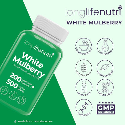 Extracto de Hoja de Morera Blanca 500 mg | – Orgánico y no transgénico: Ingredientes libres de pesticidas y – Image 7