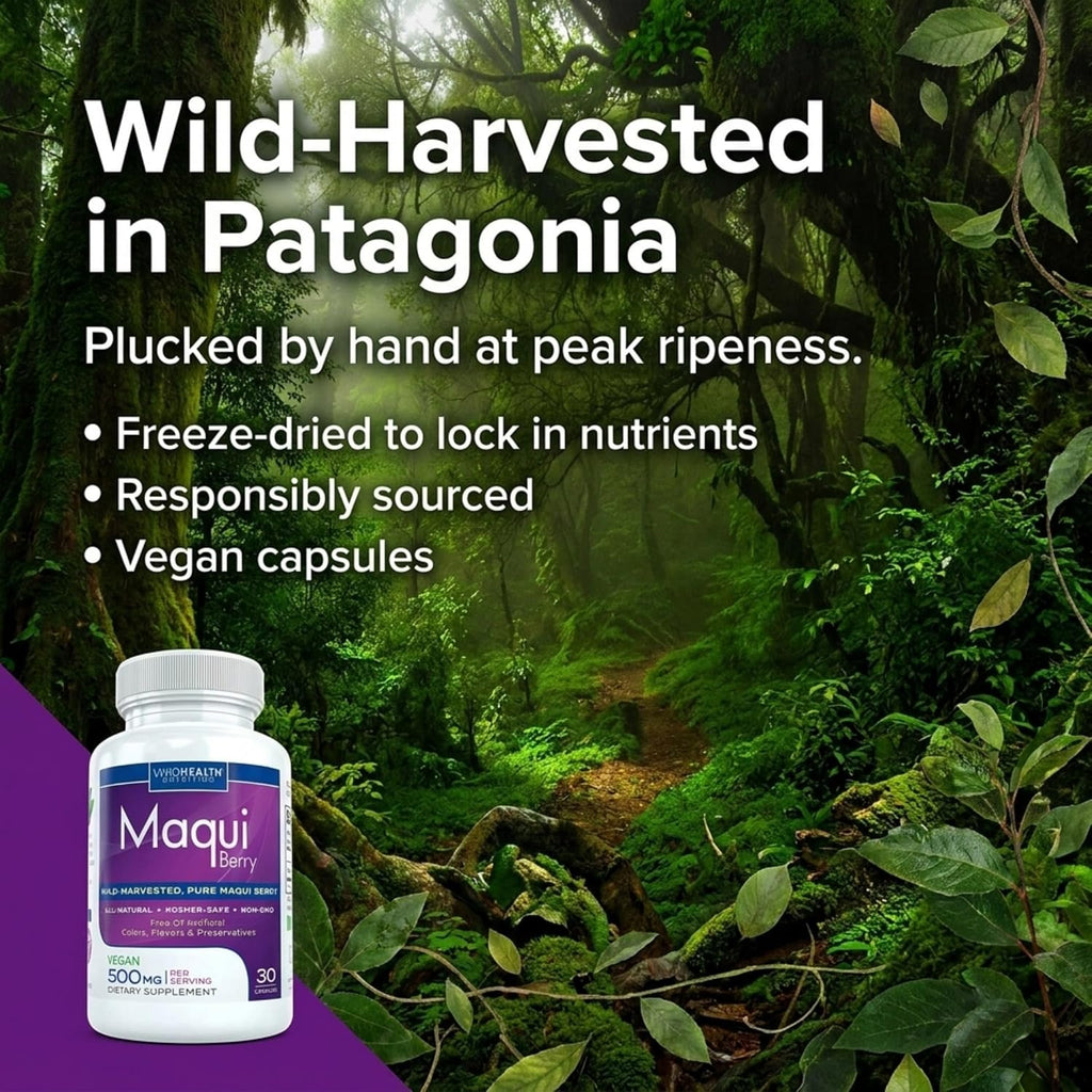Cápsulas de Extracto Puro de Baya de Maqui (500 mg, 30 cápsulas)