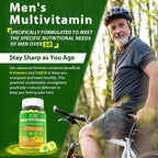 Multivitamínico para Hombres 50+ Sin Azúcar con Omega-3, CoQ10, D3K2, Calcio, Magnesio, Zinc y Vitaminas A, C y E - 60 Gomitas