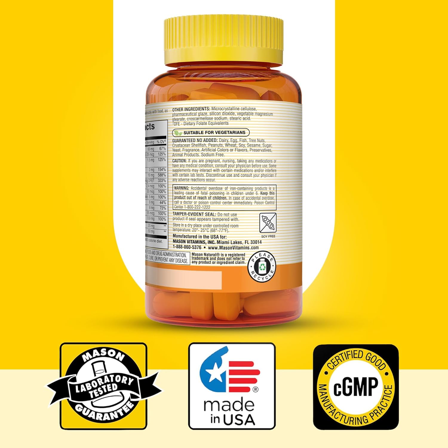 MASON NATURAL Multivitamínico Renal con ALA y Vitaminas B - 100 Comprimidos