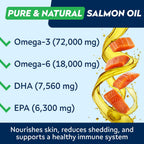 StrellaLab Omega 3 para Perros - 540 Golosinas de Aceite de Salmón - Complemento para Piel y Pelaje - Alivio del Picor y Anti-caída - Sabor a Hígado de Pollo