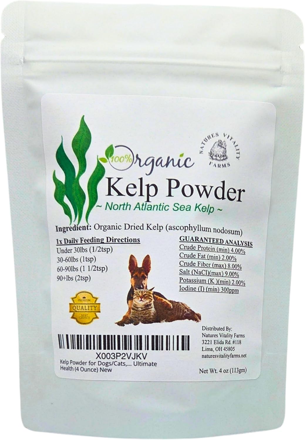 Natures Vitality Farms Polvo de Algas Marinas para Perros y Gatos (425 g)