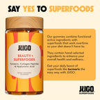 JUGO Beauty + SUPERFOODS Gominolas de Colágeno y Biotina para Cabello, Piel y Uñas - 40 Unidades