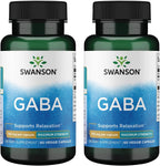 Swanson GABA 750 mg – Aminoácido de Alta Potencia, 60 Cápsulas Veganas (2 Unidades)