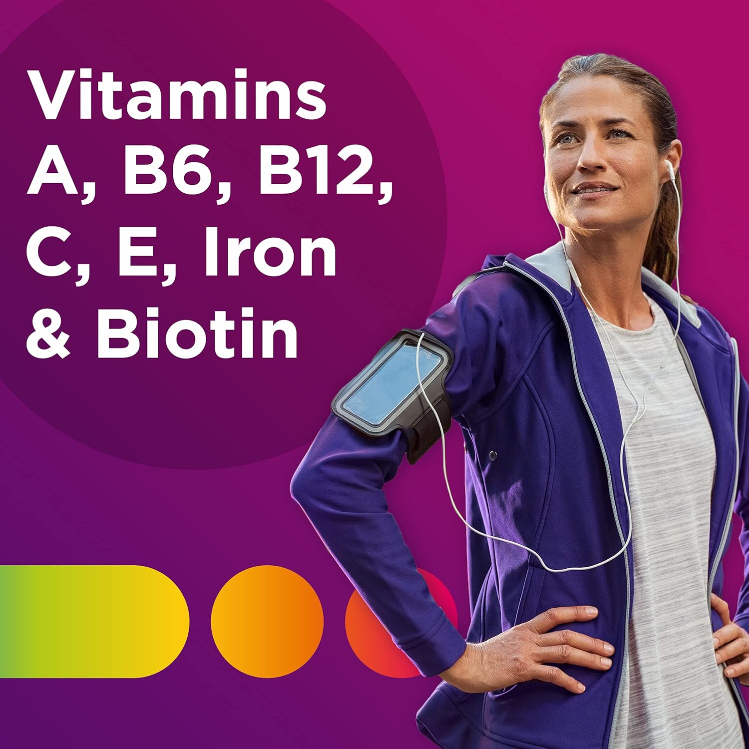 Centrum Multivitamin for Women, Multivitamínico/Multimineral con Hierro, Vitamina D3, Vitaminas B y Antioxidantes C y E, Sin Gluten, Sin OGM - 120 Comprimidos