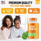 KTD BIOLABS Cápsulas de Crecimiento Infantil – Calcio, Vitamina D3 y Zinc – Fórmula de Desarrollo Diario para Niños y Adolescentes – 60 Cápsulas