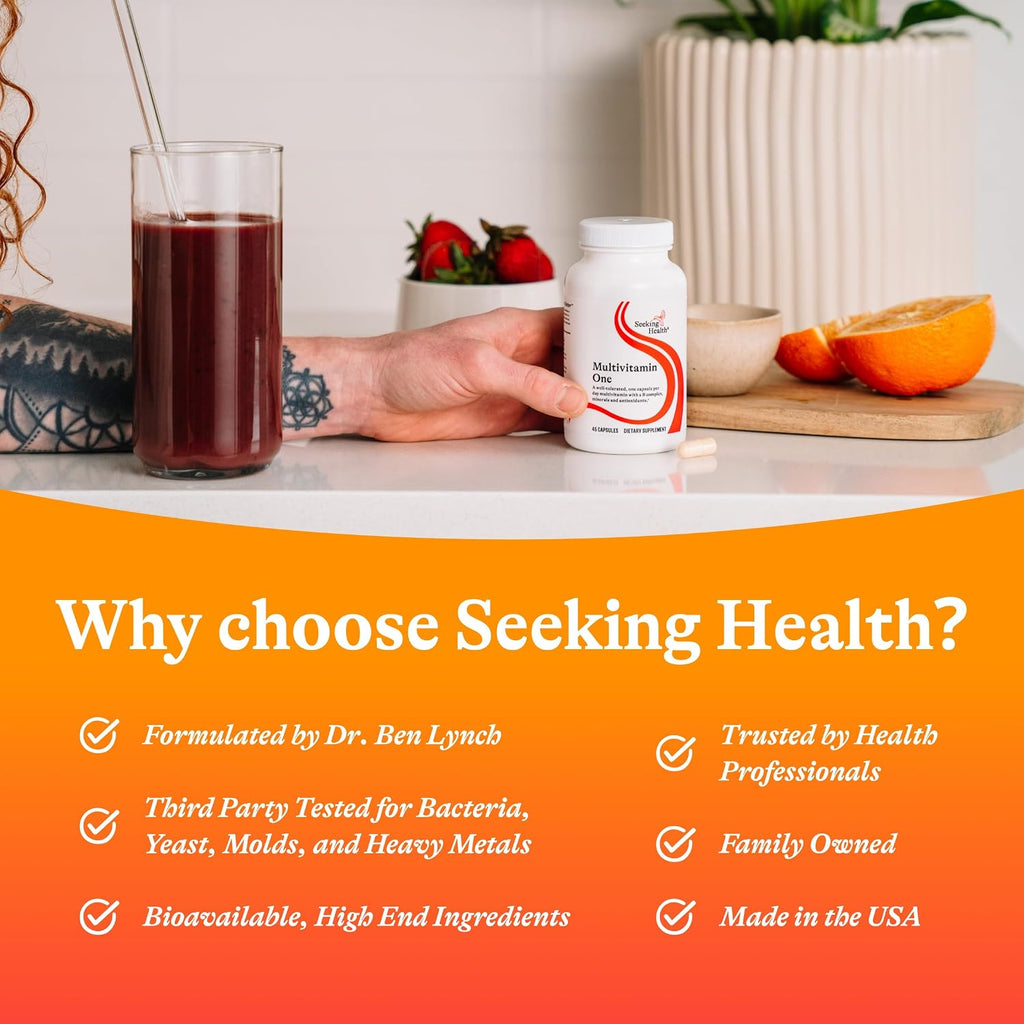 Seeking Health Multivitamin One - Multivitamínico con zinc, B12 y A - 45 cápsulas