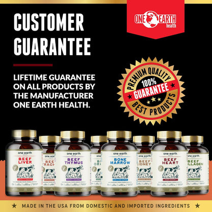 One Earth Health Corazón de Ternera Alimentado con Pasto - Neozelandés - 3000mg por Porción - 200 Unidades – Image 6