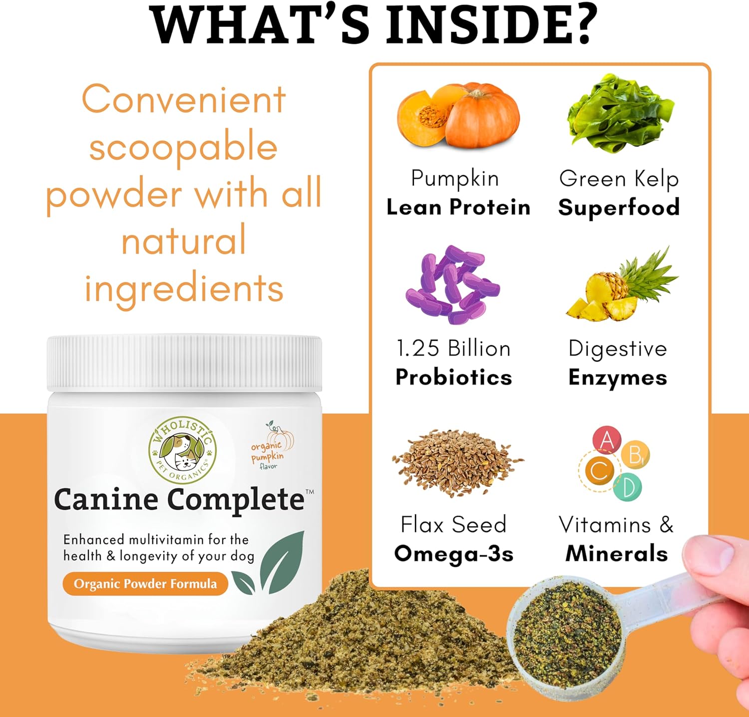 Canine Complete - Multivitamínico en polvo para perros - 454 g (1 libra) - Suplemento vitamínico diario para comida casera - Salud inmunológica, piel, pelaje y bienestar general - Todas las razas - 45 dosis