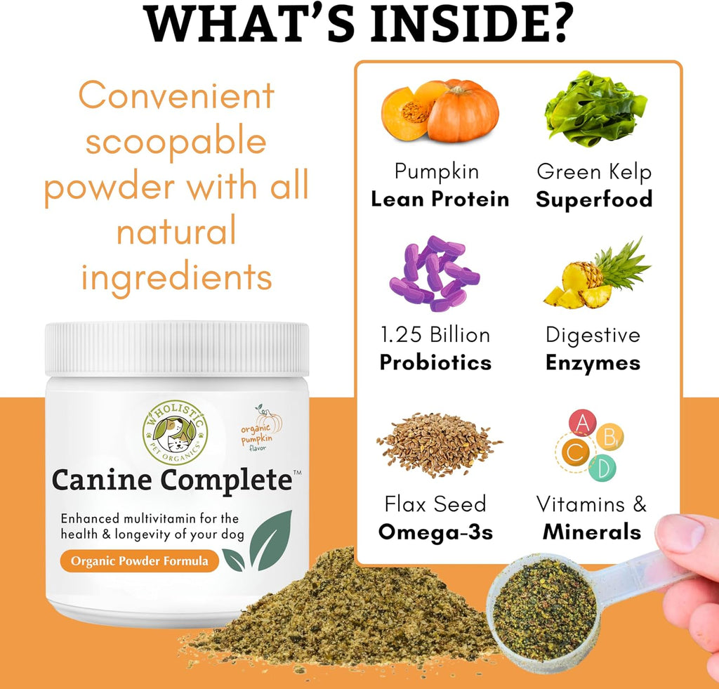 Canine Complete - Polvo Multivitamínico para Perros con Calabaza - 227 g (22 cucharadas)