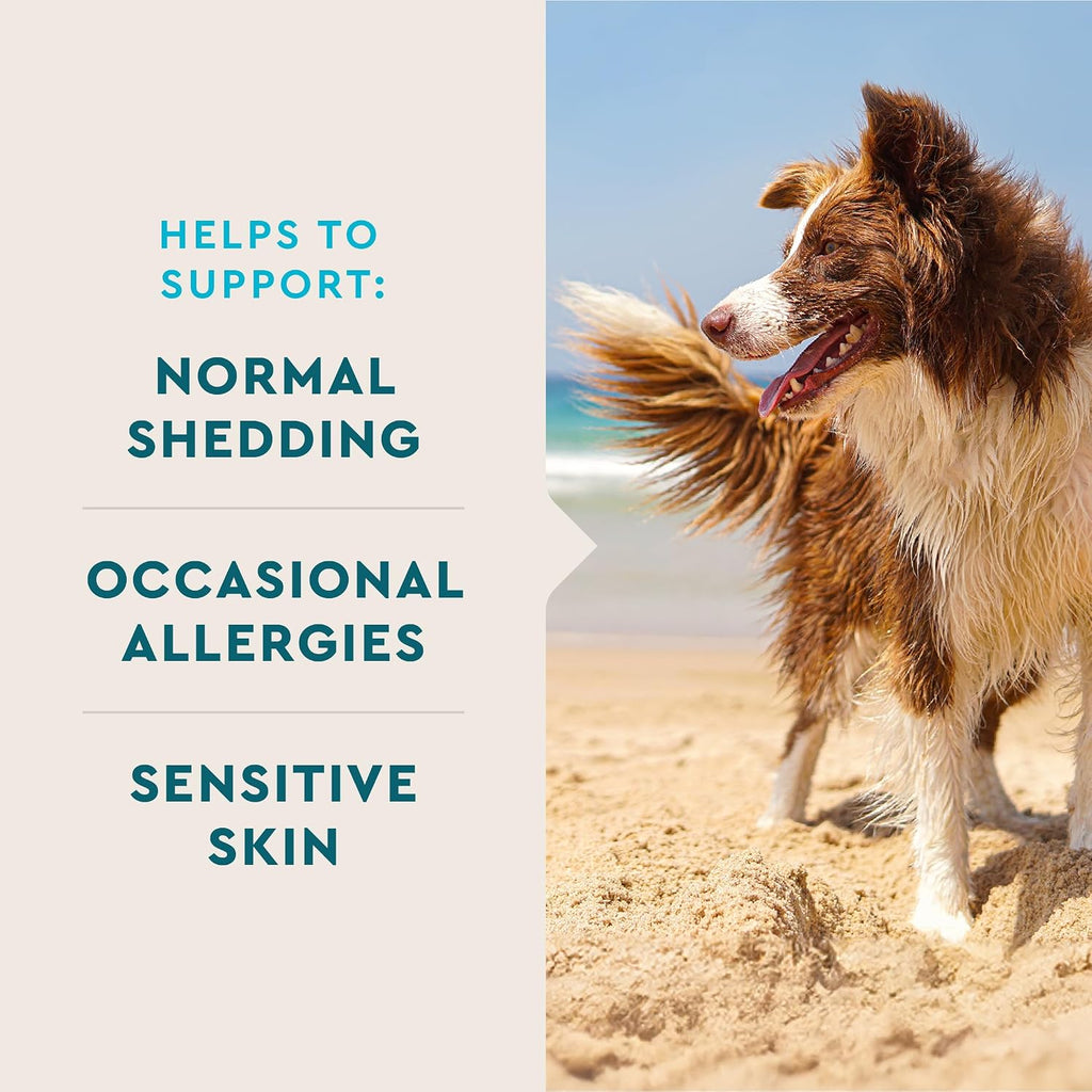 VetIQ Suplemento para Piel y Pelaje para Perros, Masticables con Omega 3,6,9 Sabor a Humo de Nogal, 60 unidades