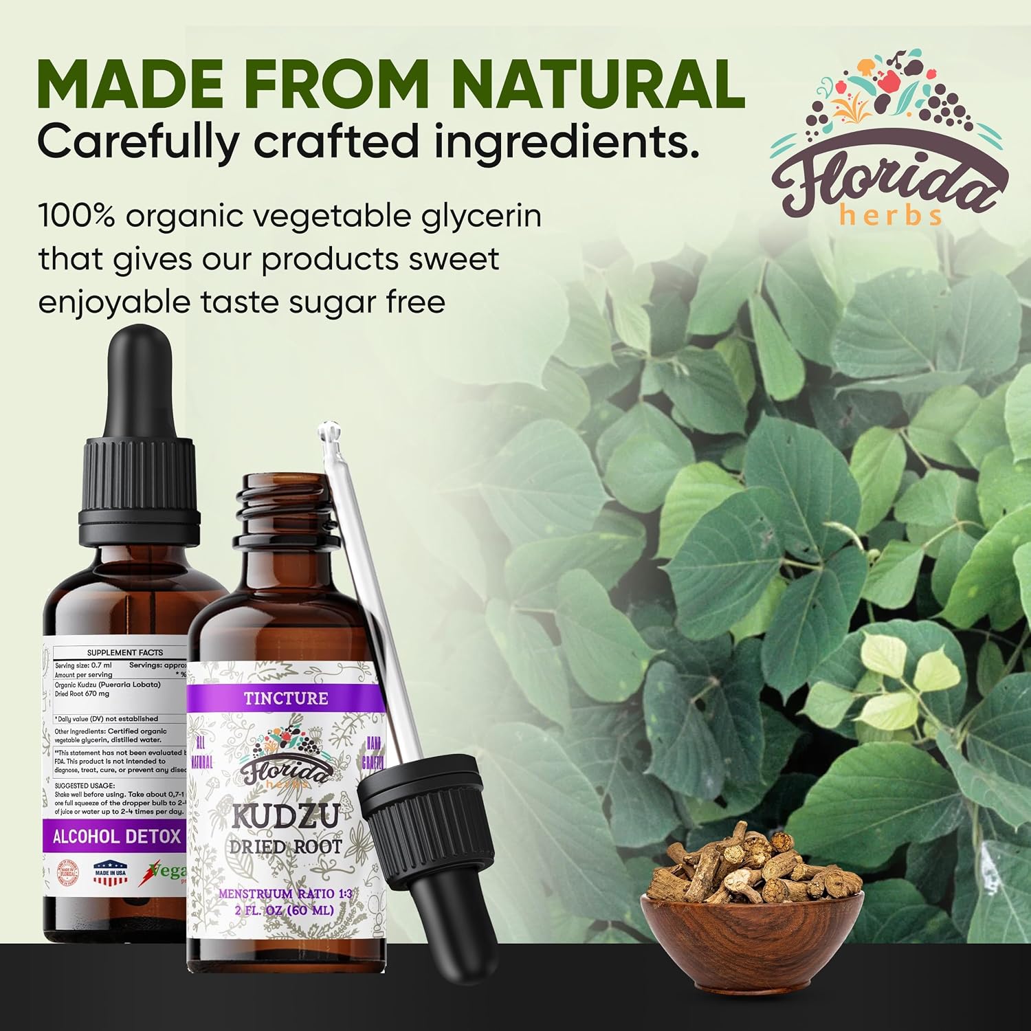Extracto de Kudzu Orgánico - Suplemento Natural de Raíz de Kudzu - Sin Alcohol - 60 ml