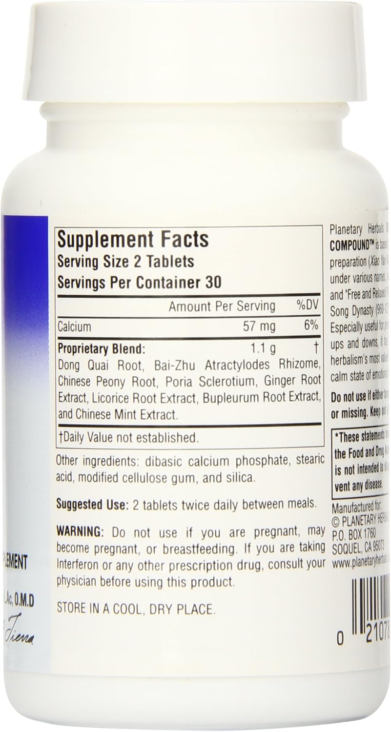 Planetary Herbals Bupleurum Calmative Compound – 60 Comprimidos