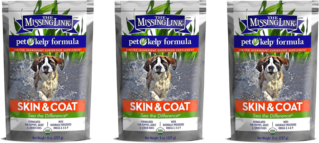 The Missing Link 3 Pack de Pet Kelp Formula, 227 g cada uno, Suplemento Superfood para Perros, Piel y Pelaje