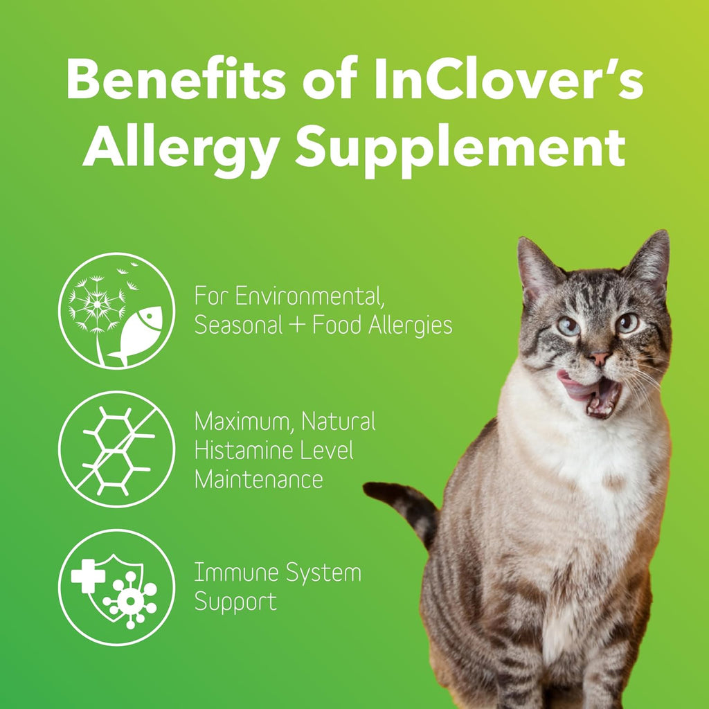 InClover Natural Dog and Cat Allergy Relief Supplement – Suplemento Herbal para Alergias