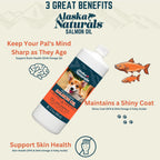 Wild Alaskan Salmon Oil for Dogs - Omega 3 EPA DHA Supplement - 946 ml