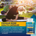 Height Growth Maximizer - Cápsulas para el Crecimiento con Calcio, Zinc, GABA y Vitamina D, 60 Cápsulas (Pack de 3)